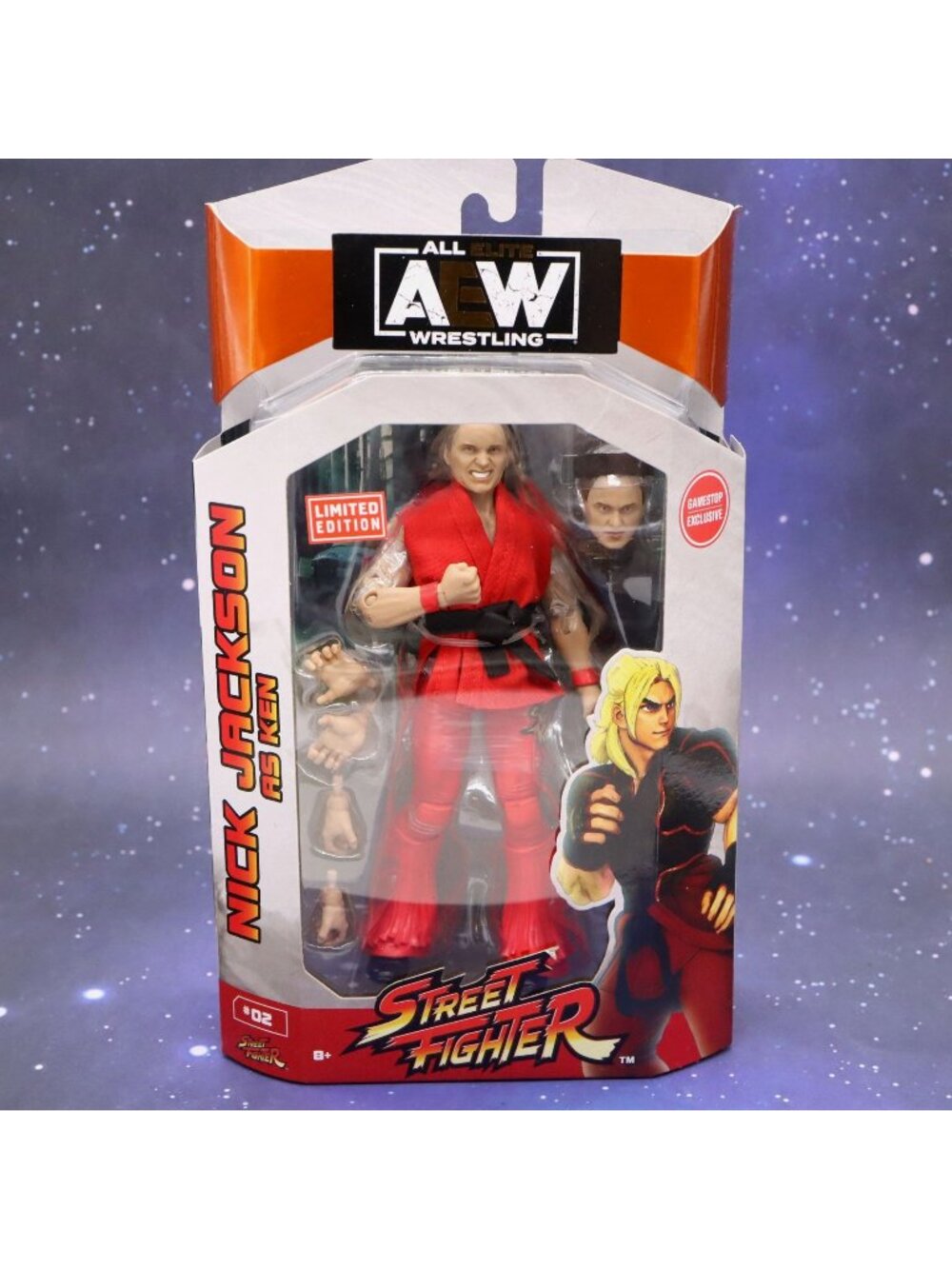 Nick Jackson As Ken AEW Street Fighter Limited Edition Figure Gamestop Exclusive